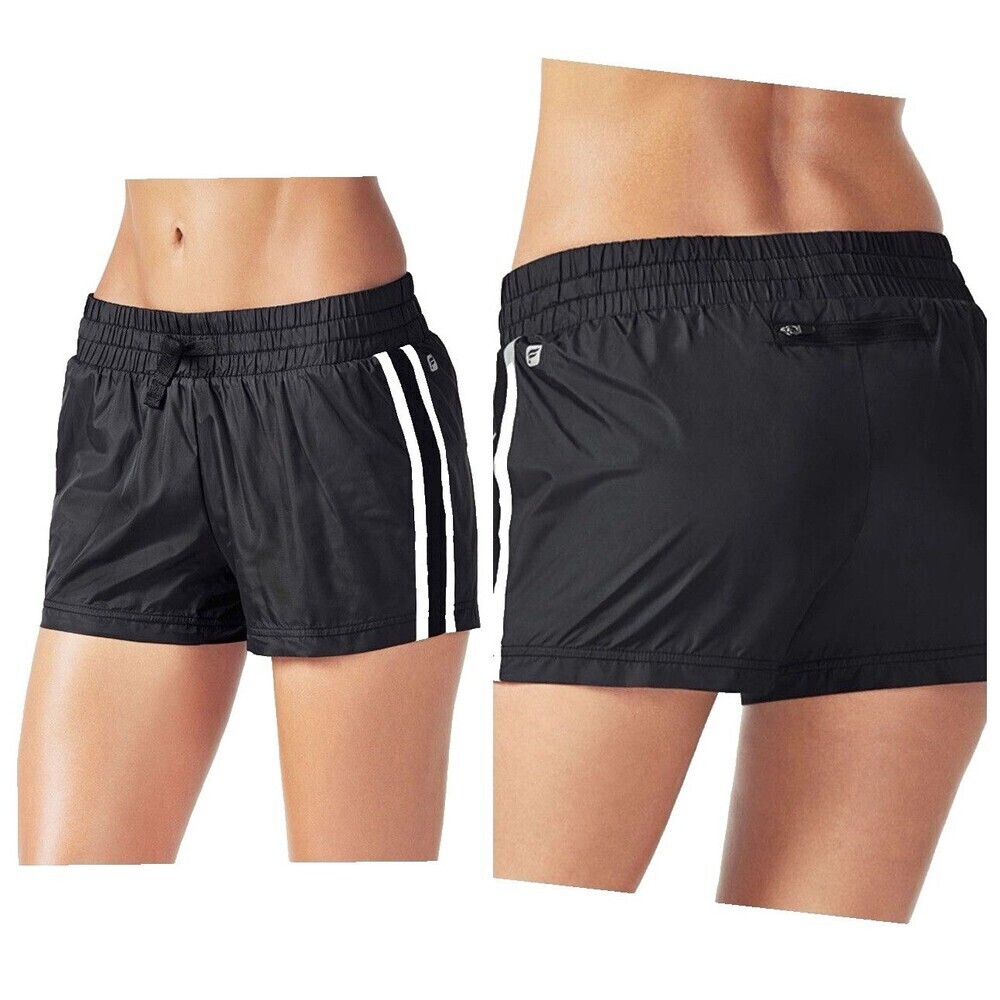 Fabletics Womens The One Short  Black Pamela Reflective Shorts workout  size L
